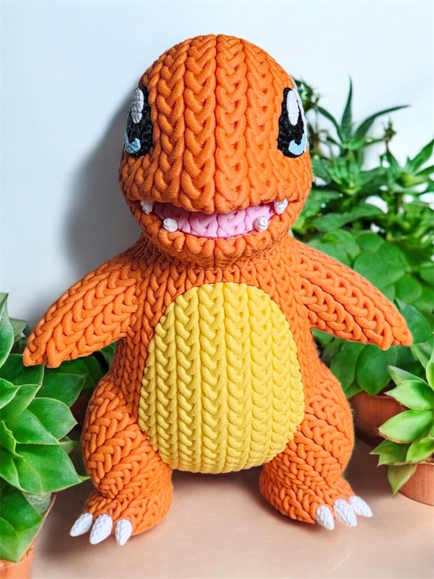 Knitted Design - 3D Printed Charmander - Unique Display Collectable