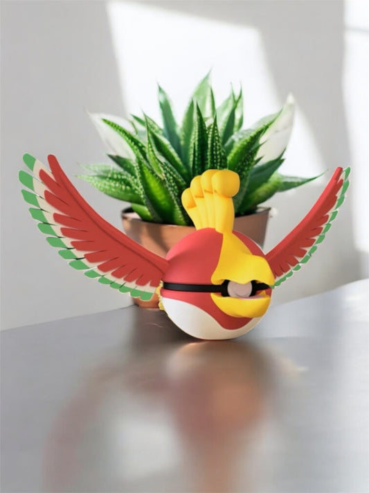 Pokemon Character Design - 3D Printed Pokeball - Ho Oh - Unique Display Collectable