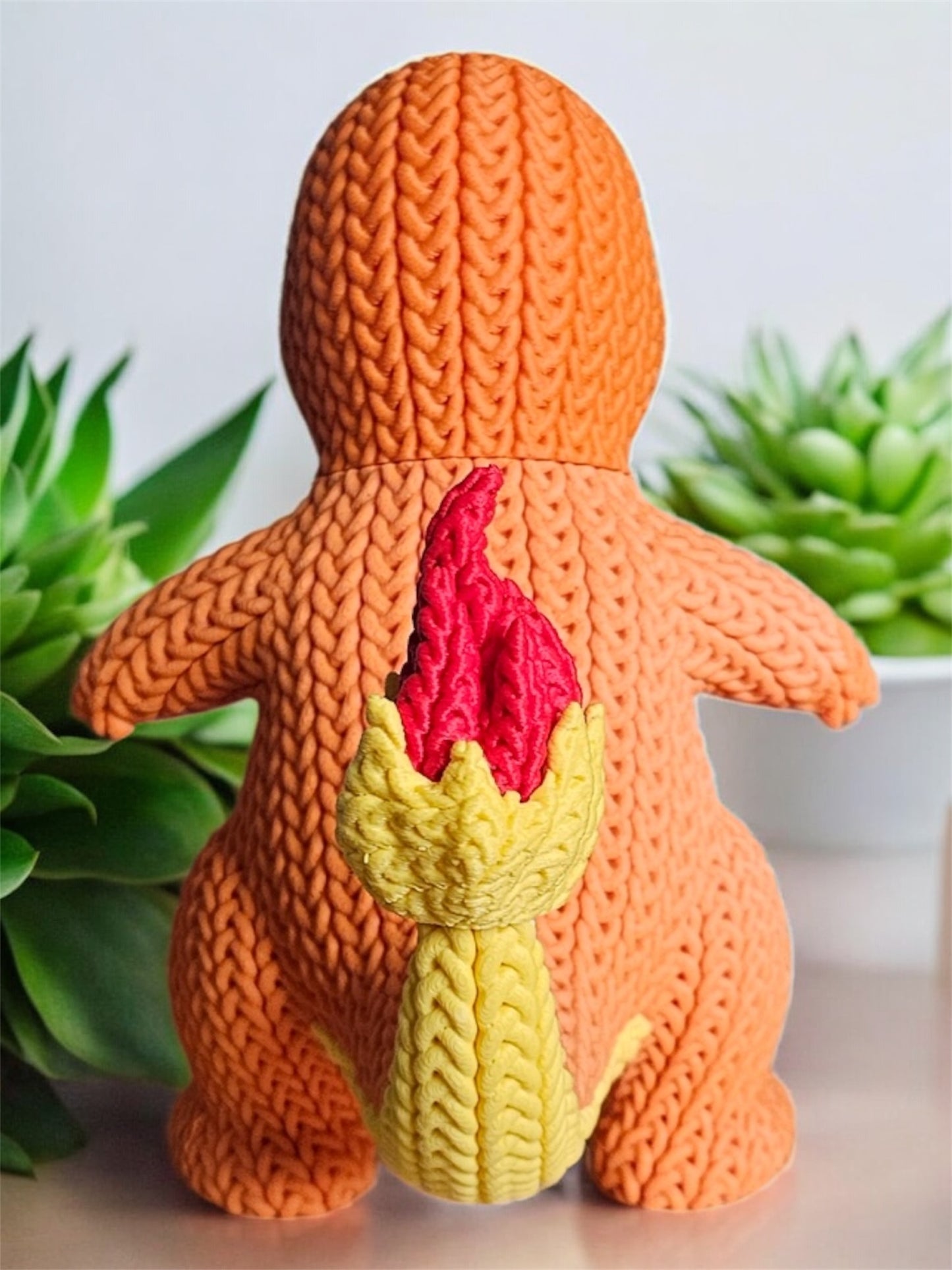 Knitted Design - 3D Printed Charmander - Unique Display Collectable