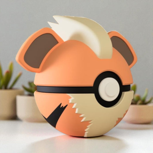 Pokemon Character Design 3D Printed Pokeball- Growlithe - Unique Display Collectible