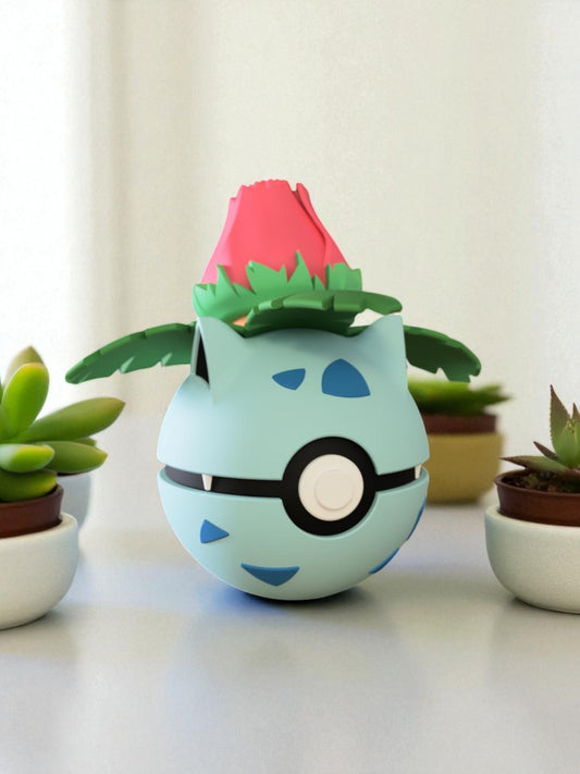 Pokemon Character Design 3D Printed Pokeball - Ivysaur - Unique Display Collectable