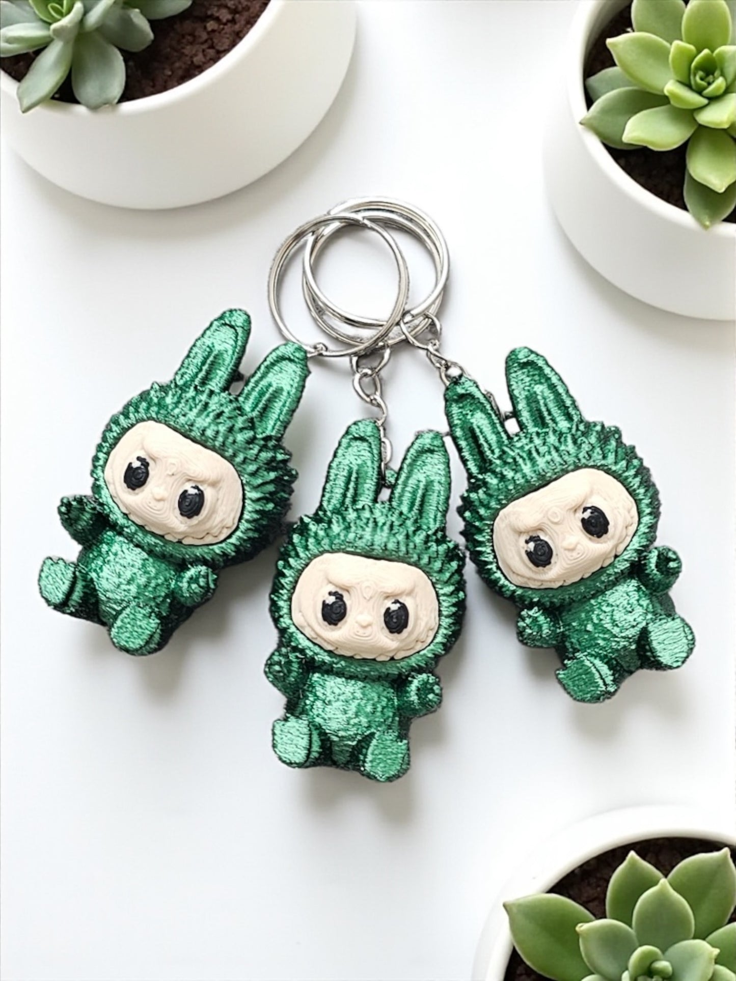 Labubu Design 3D Printed Keychain - Unique Collectable