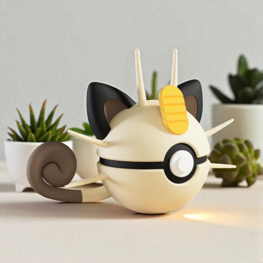 Pokemon Character Design 3D Printed Pokeball - Meowth - Unique Display Collectibles