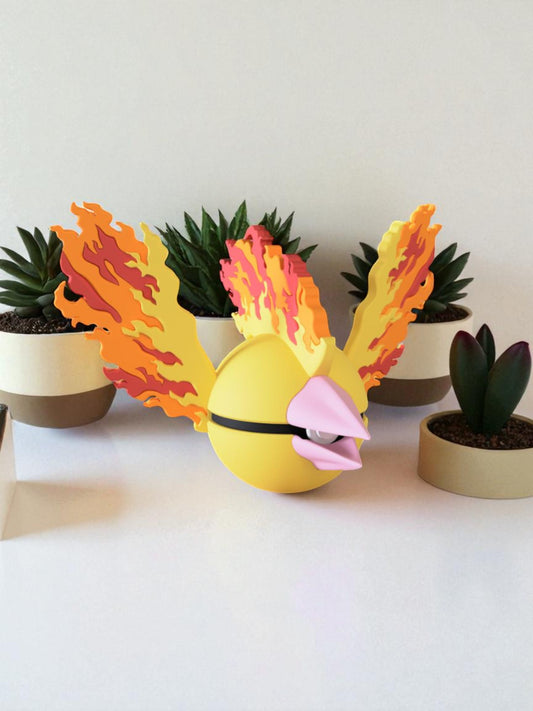 Pokemon Character Design 3D Printed Pokeball - Moltres - Unique Display Collectable