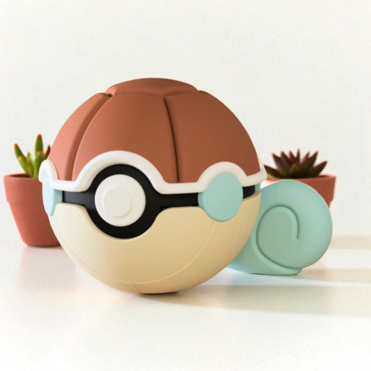 Pokemon Character Design 3D Printed Pokeball - Squirtle - Unique Display Collectible