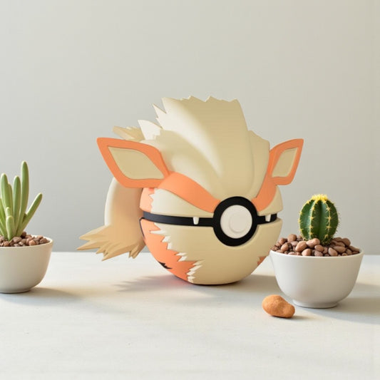 Pokemon Character Design 3D Printed Pokeball - Arcanine - Unique Display Collectibles