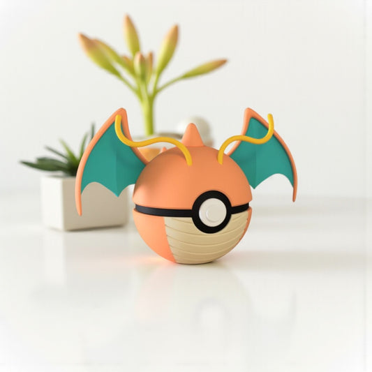 Pokemon Character Design 3D Printed Pokeball - Dragonite - Unique Display Collectible