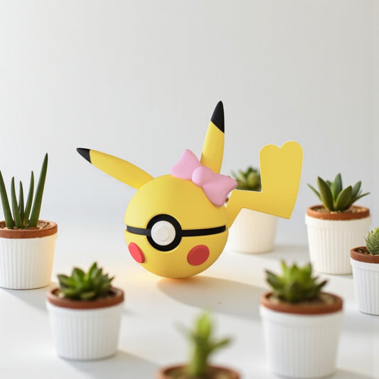 Pokemon Character Design 3D Printed Pokeball - Female Pikachu - Unique Display Collectible