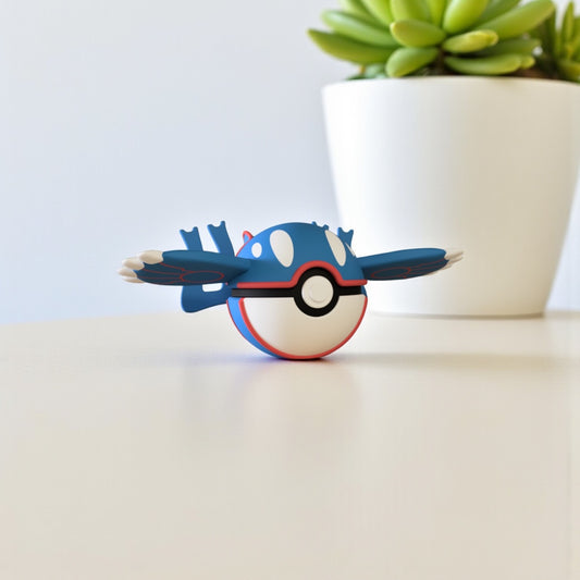 Pokemon Character Design 3D Printed Pokeball - Kyogre - Unique Display Collectible