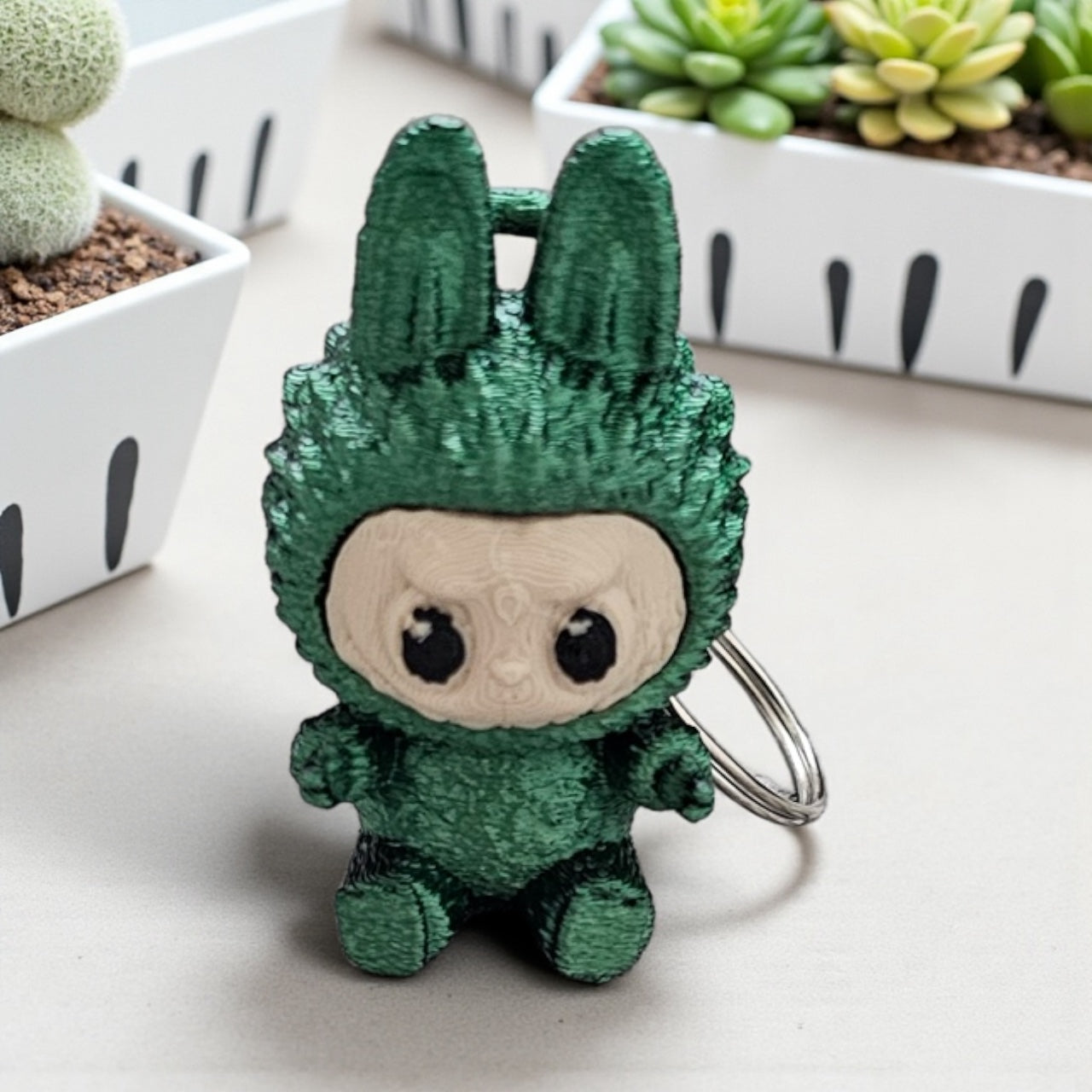 Labubu Design 3D Printed Keychain - Unique Collectable