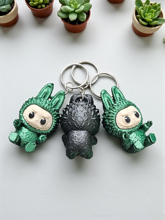 Labubu Design 3D Printed Keychain - Unique Collectable