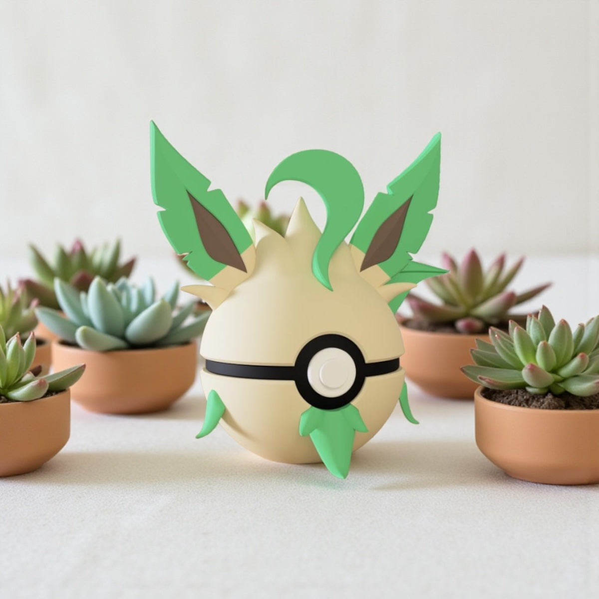 Pokemon Character Design 3D Printed Pokeball - Leafeon - Unique Display Collectible