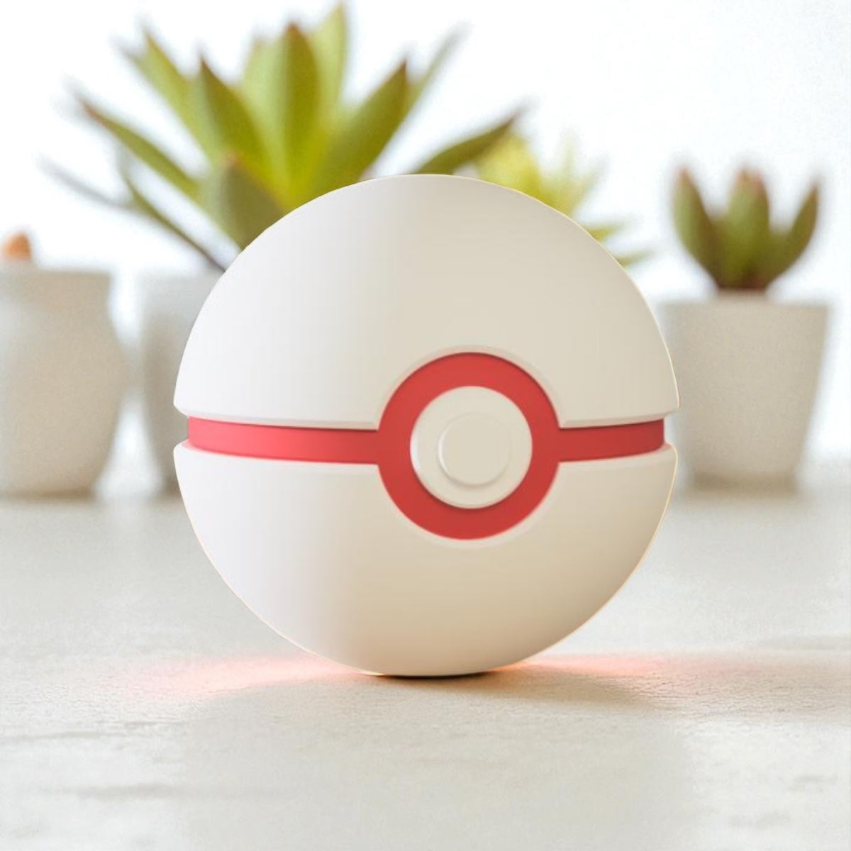 Pokemon 3D Printed Pokeball - Premier Ball Design - Unique Display Collectible