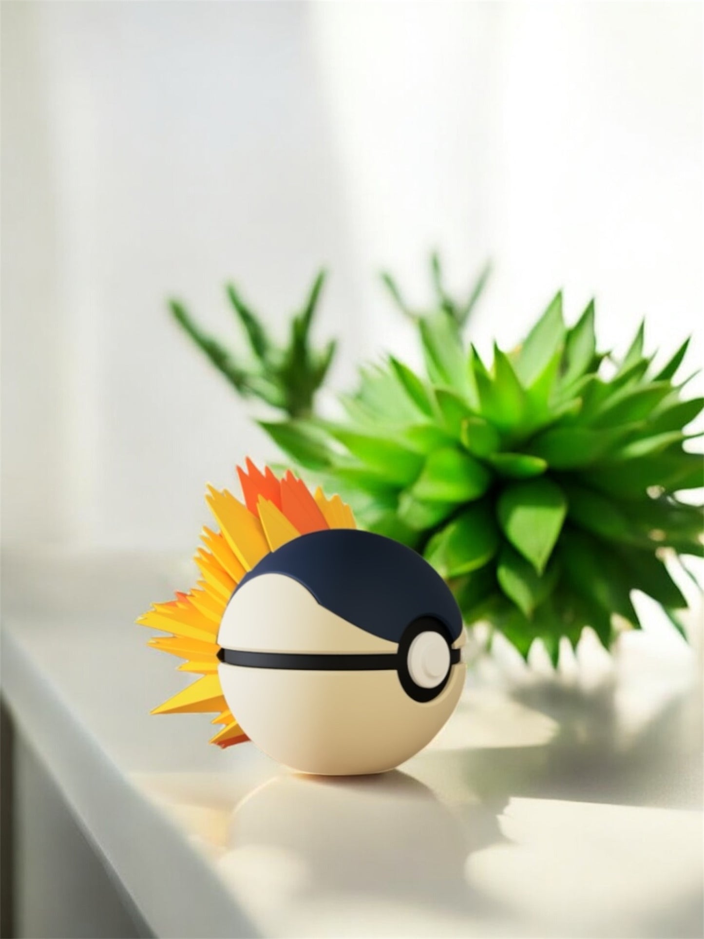 Pokemon Character Design - 3D Printed Pokeball - Cyndaquil - Unique Display Collectible