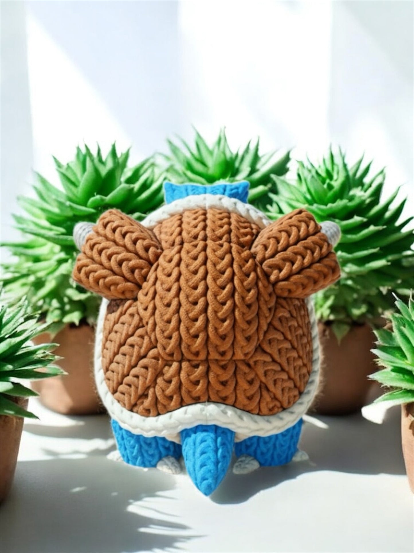 Knitted Design- 3D Printed Squirtle & Evolutions Figures- Unique Display Collectible