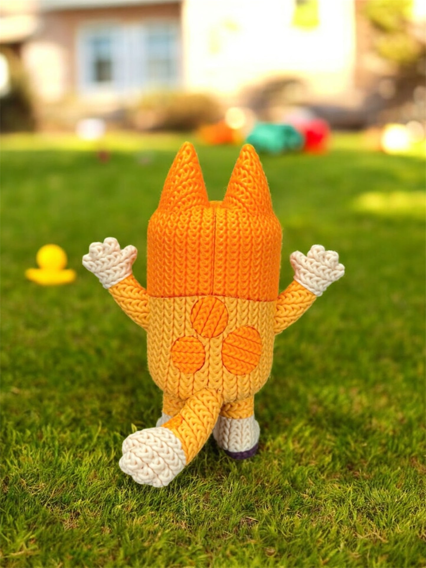 Knitted Design - 3D Printed Bluey and Bingo Figures - Unique Display Collectible
