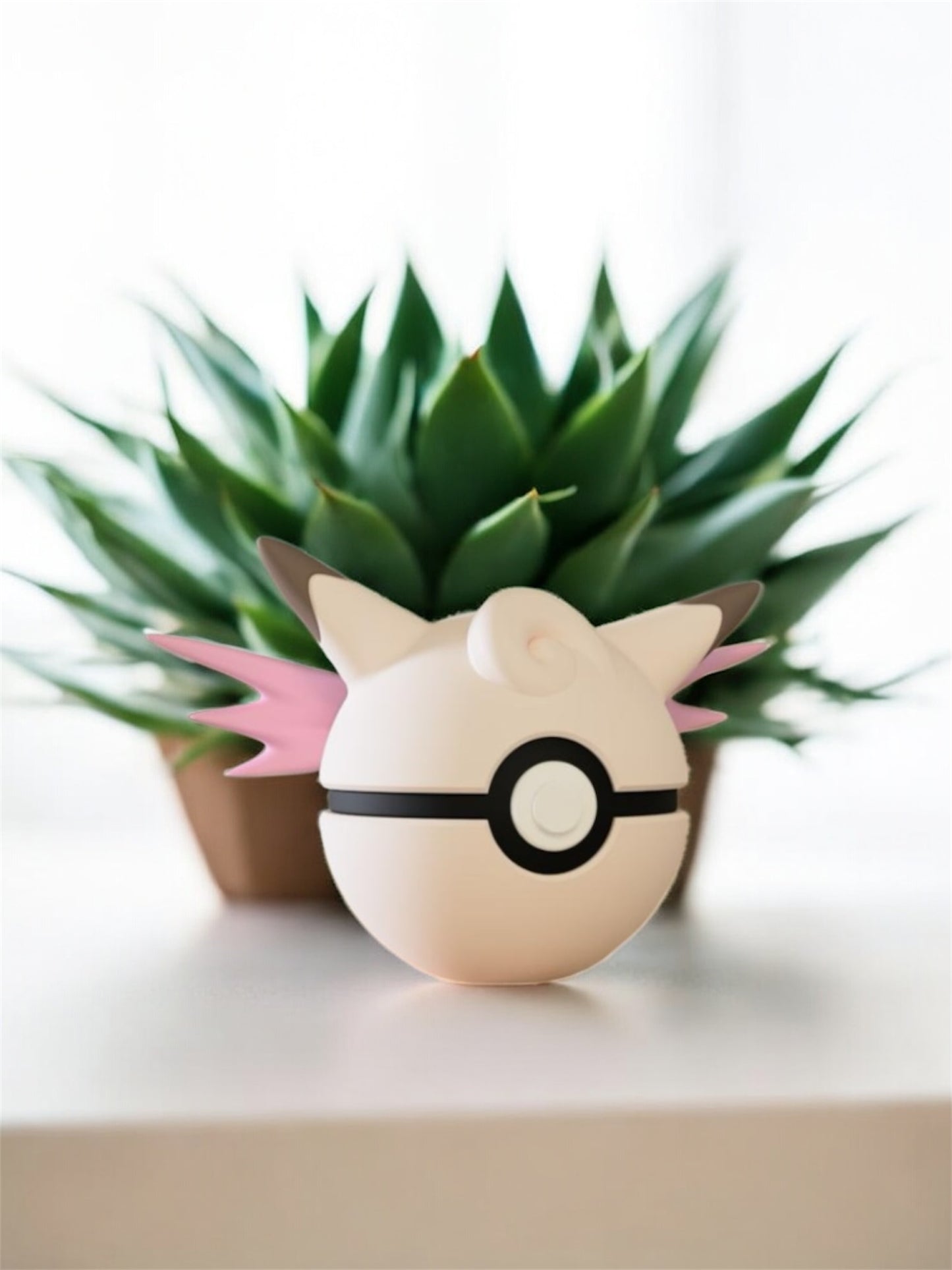 Pokemon Character Design - 3D Printed Pokeball - Clefable - Unique Display Collectible