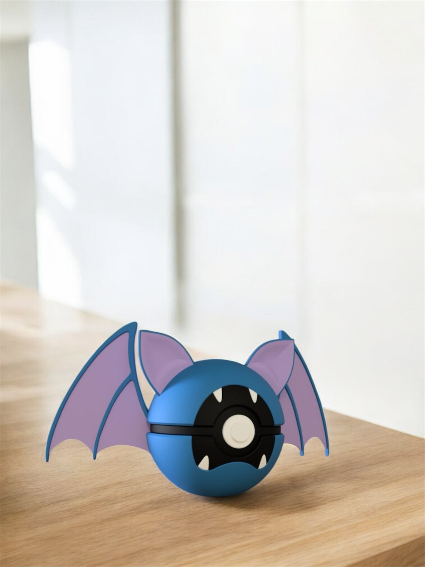 Pokemon Character Design - 3D Printed Pokeball - Zubat - Unique Display Collectible