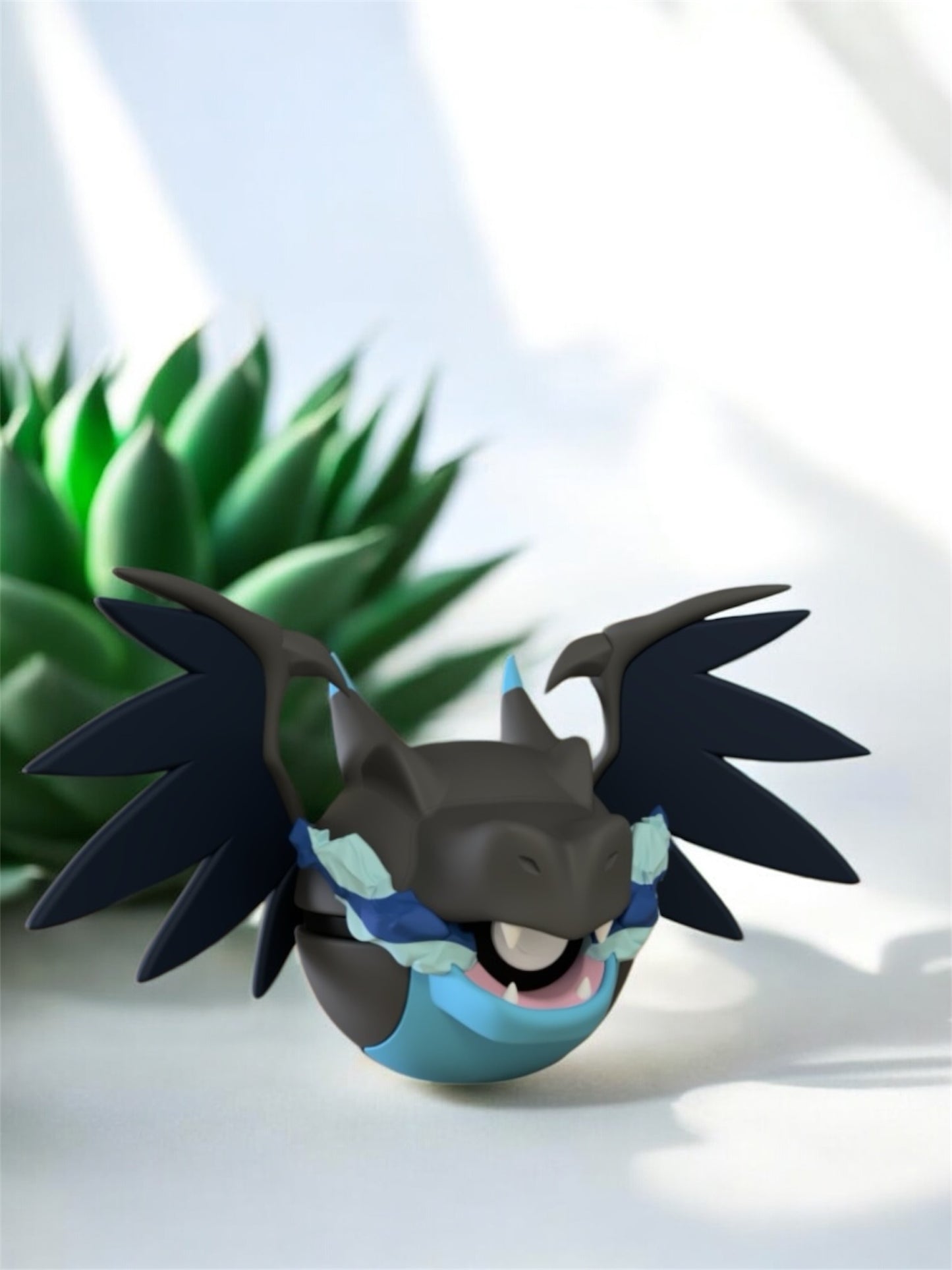 Pokemon Character Design - 3D Printed Pokeball - Mega Charizard X - Unique Display Collectible