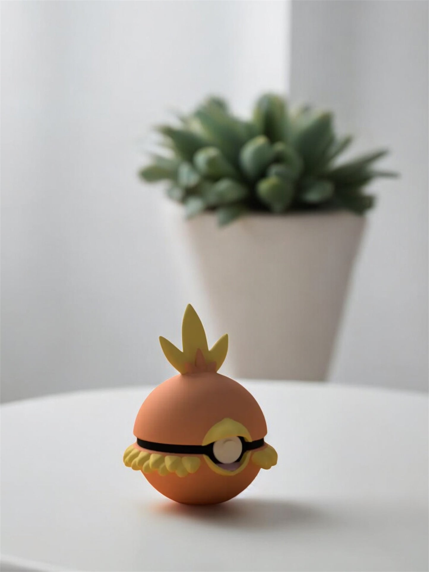 Pokemon Character Design- 3D Printed Pokeball- Torchic- Unique Display Collectible