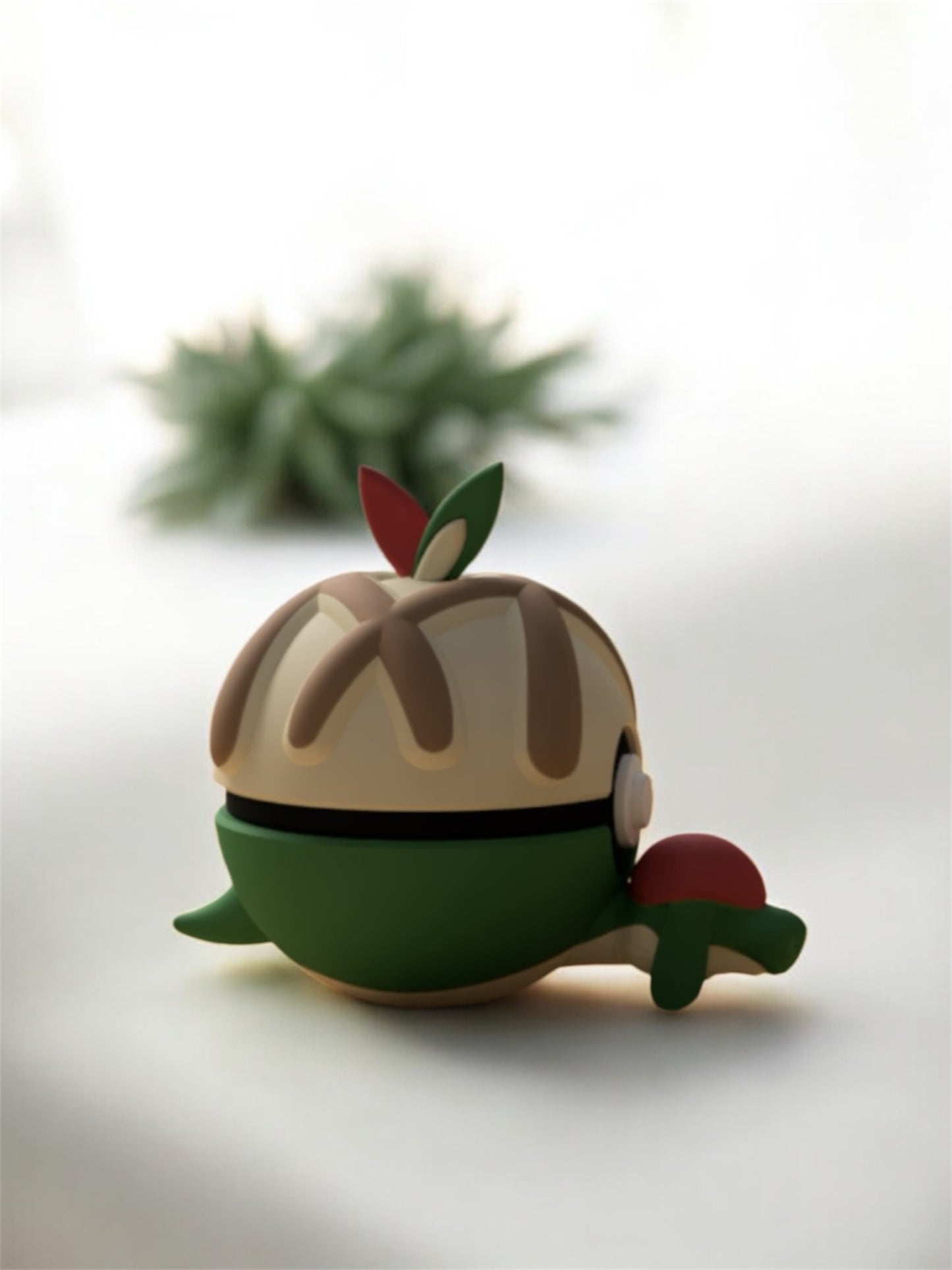 Pokemon Character Design - 3D Printed Pokeball - Appletun - Unique Display Collectible