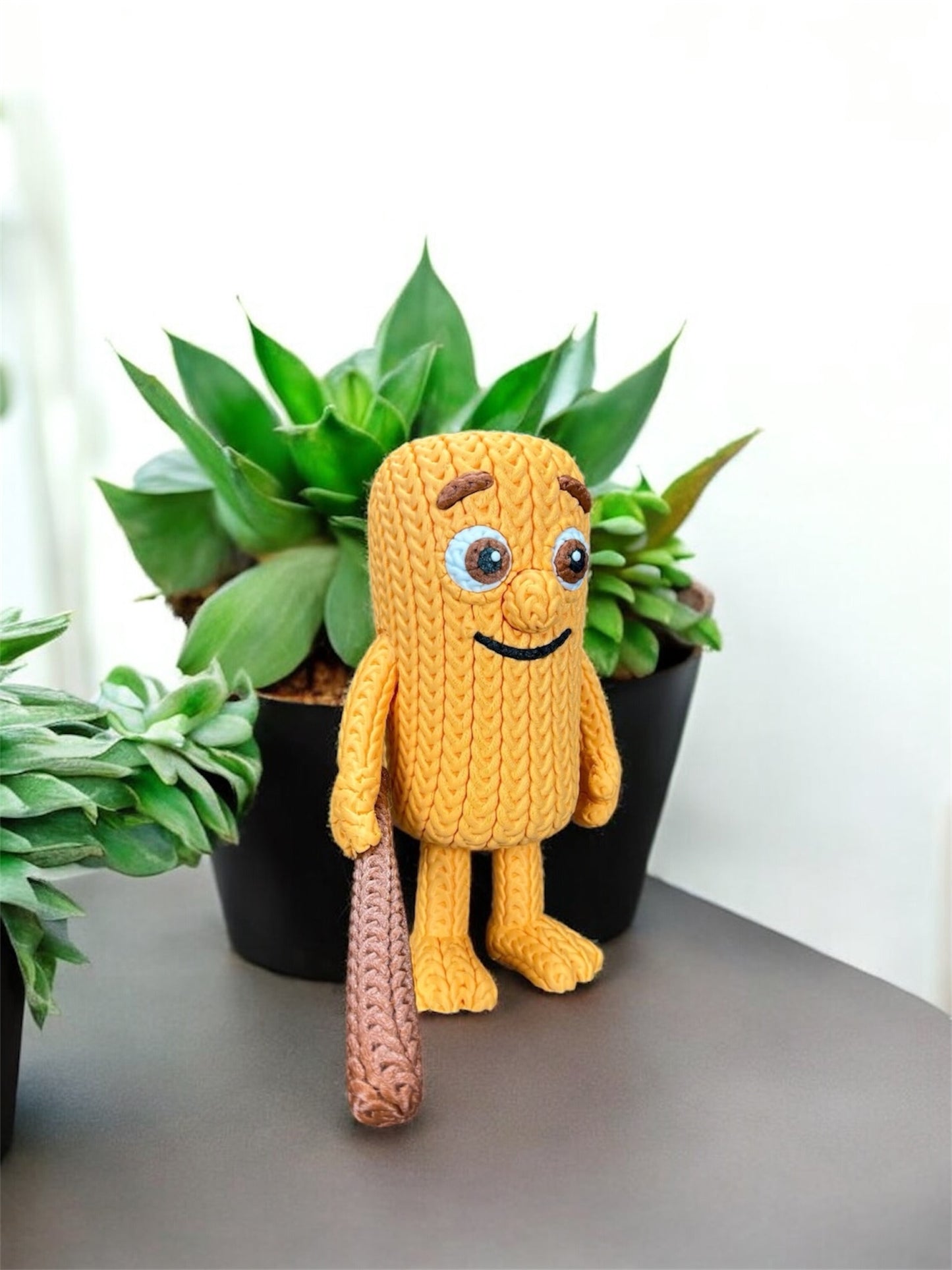 Knitted Design- 3D Printed Italian Brainrot Character Figure- Unique Display Collectible