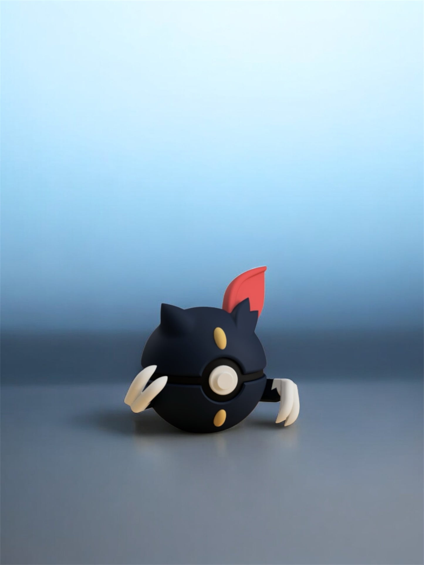Pokemon Character Design- 3D Printed Pokeball- Sneasel- Unique Display Collectible