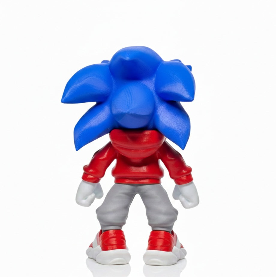 Urban Style Hedgehog- 3D Printed Figure- Unique Display Collectible
