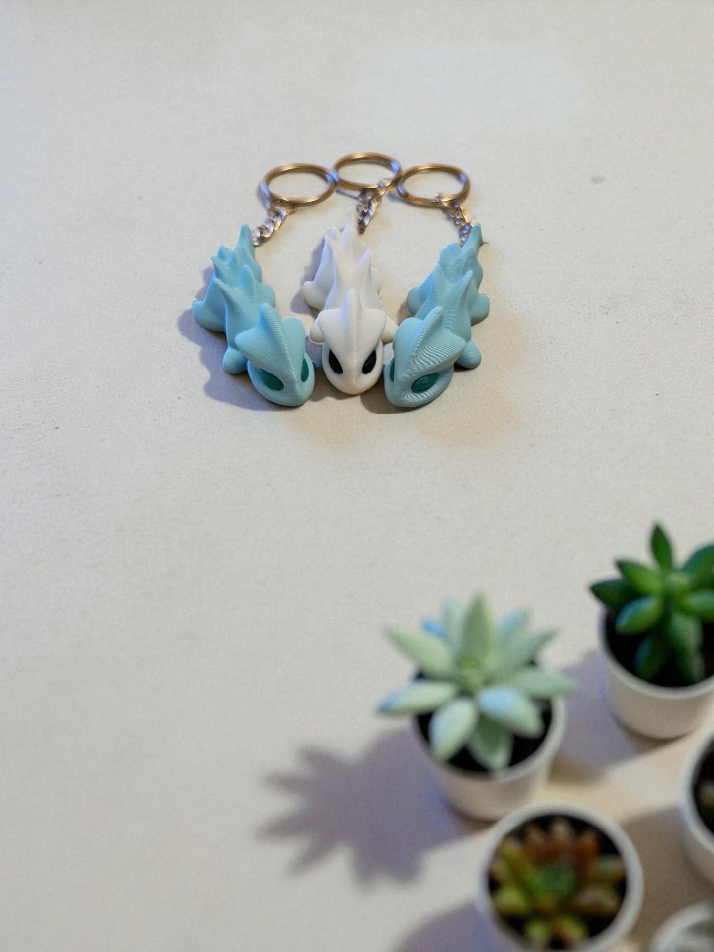 Dragon Design 3D Printed Keychain