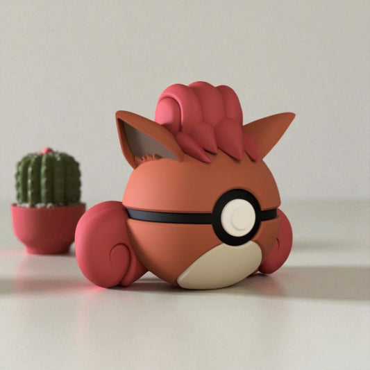 Pokemon Character Design 3D Printed Pokeball - Vulpix - Unique Display Collectible