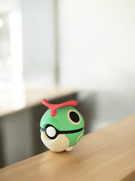 Pokemon Character Design - 3D Printed Pokeball - Caterpie - Unique Display Collectable