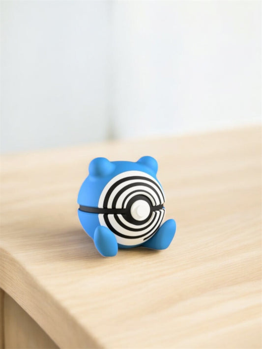 Pokemon Character Design - 3D Printed Pokeball - Poliwhirl - Unique Display Collectible