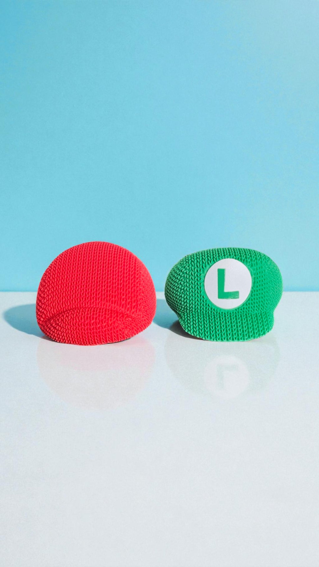 Knitted Design - 3D Printed Mario & Luigi Hat - Unique Display Collectible