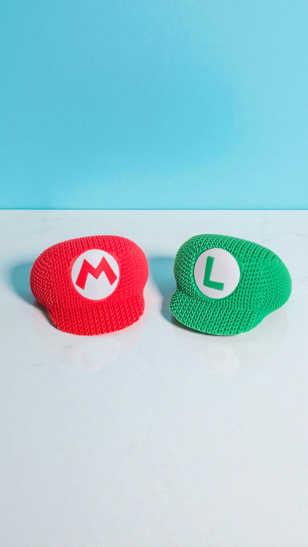 Knitted Design - 3D Printed Mario & Luigi Hat - Unique Display Collectible