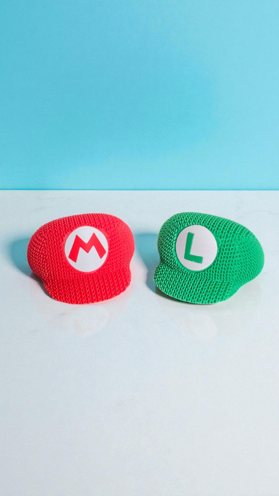 Knitted Design - 3D Printed Mario & Luigi Hat - Unique Display Collectible