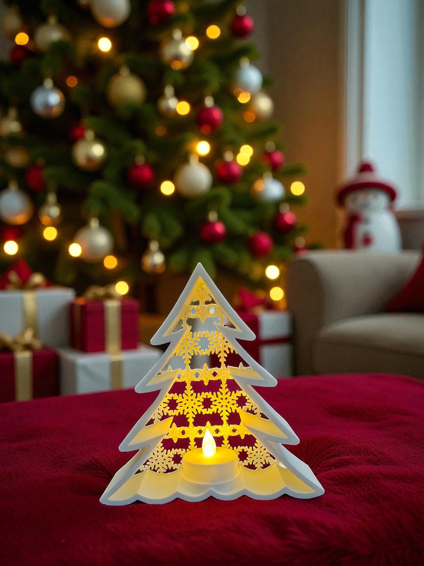 Christmas Tree Light Decoration - 3D Printed - Cosy Holiday Decor