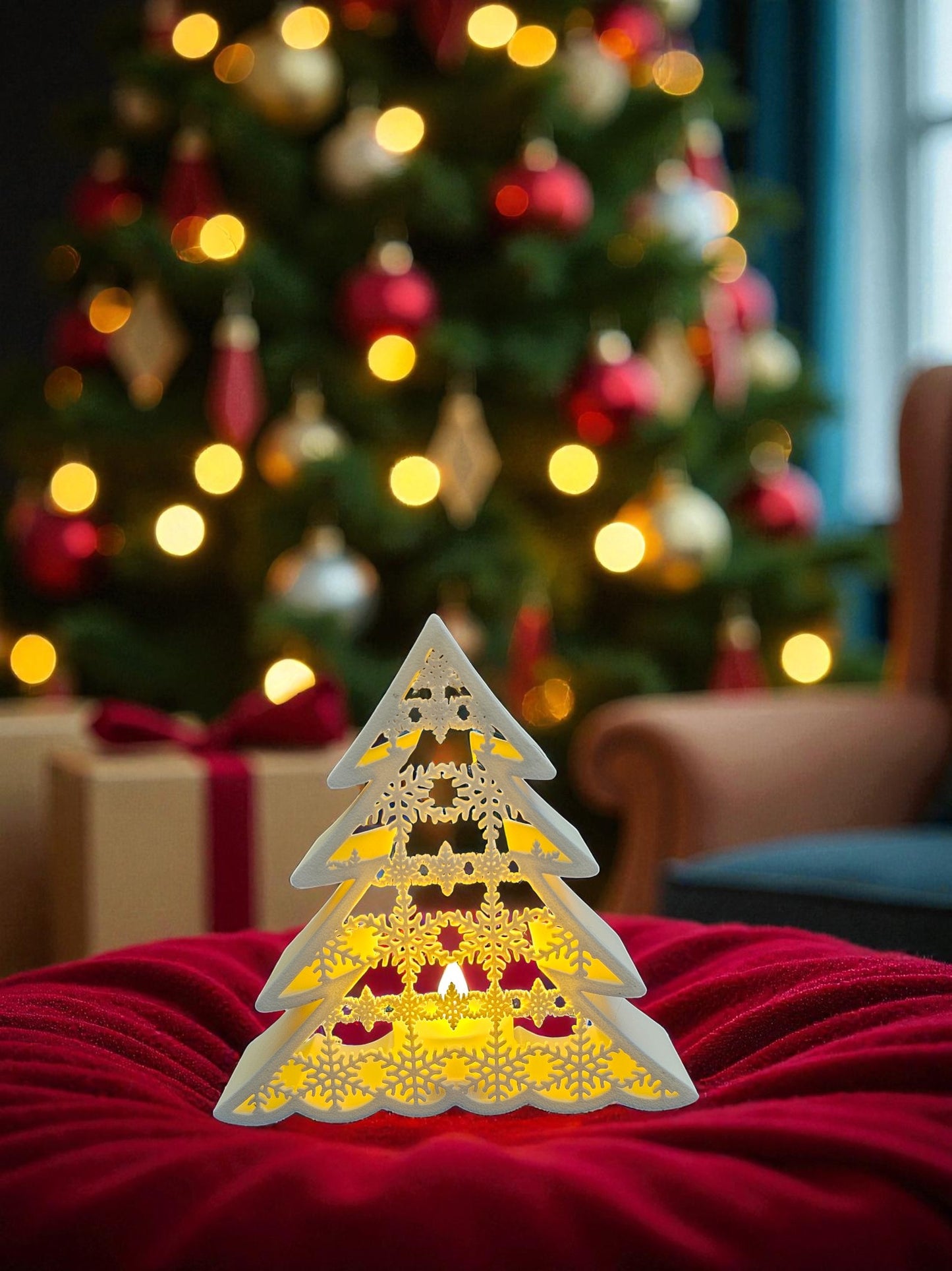 Christmas Tree Light Decoration - 3D Printed - Cosy Holiday Decor
