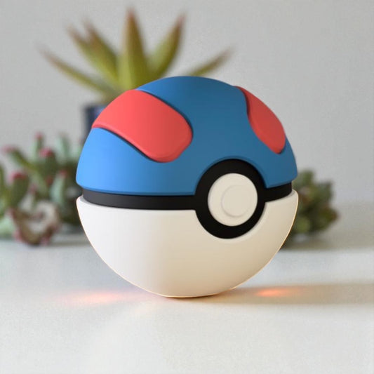 Pokemon 3D Printed Pokeball - Great Ball Design - Unique Display Collectible