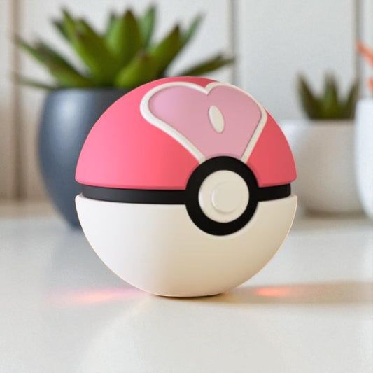 Pokemon 3D Printed Pokeball - Love Ball Design - Unique Display Collectible