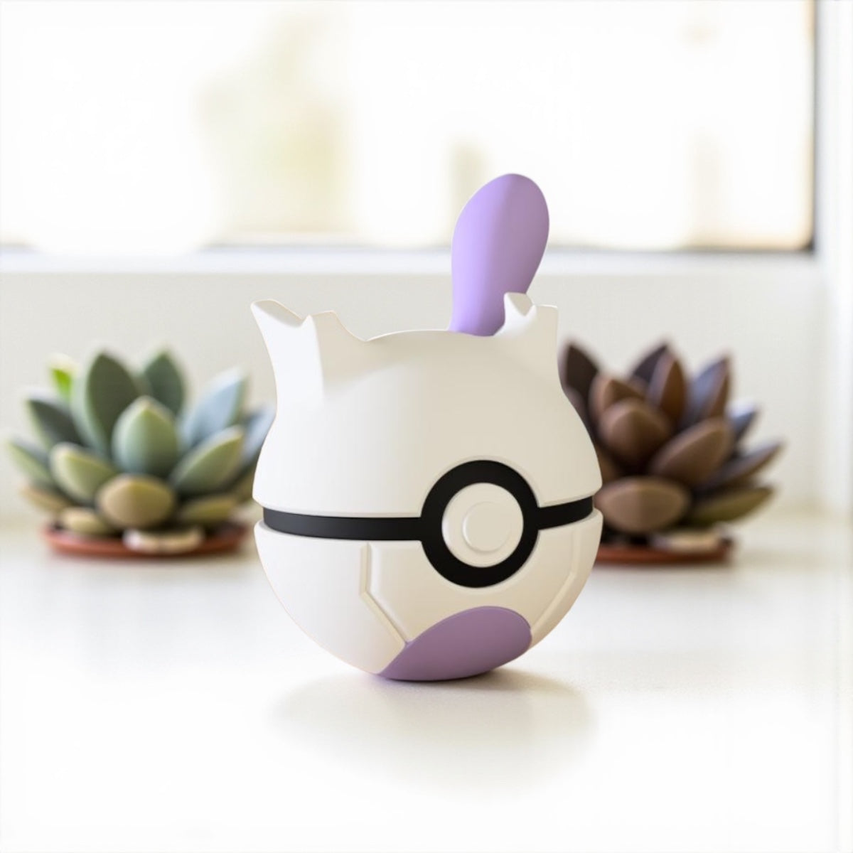 Pokemon Character Design- 3D Printed Pokeball - Mewtwo - Unique Display Collectible