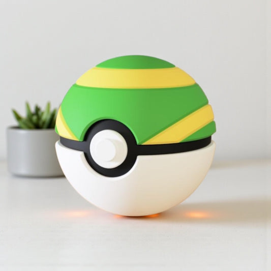 Pokemon 3D Printed Pokeball - Nest Ball Design - Unique Display Collectible