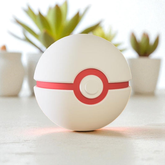 Pokemon 3D Printed Pokeball - Premier Ball Design - Unique Display Collectible