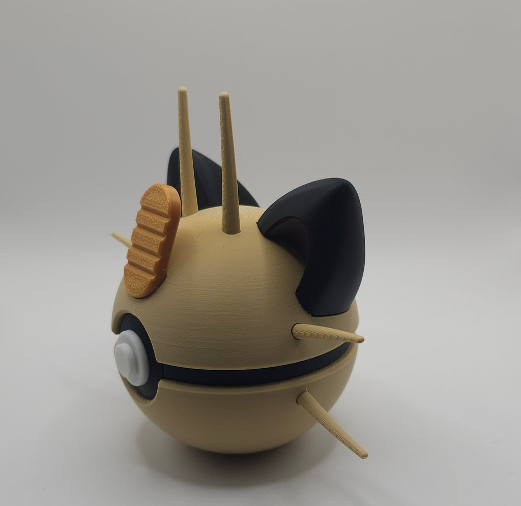 Pokemon Character Design 3D Printed Pokeball - Meowth - Unique Display Collectible