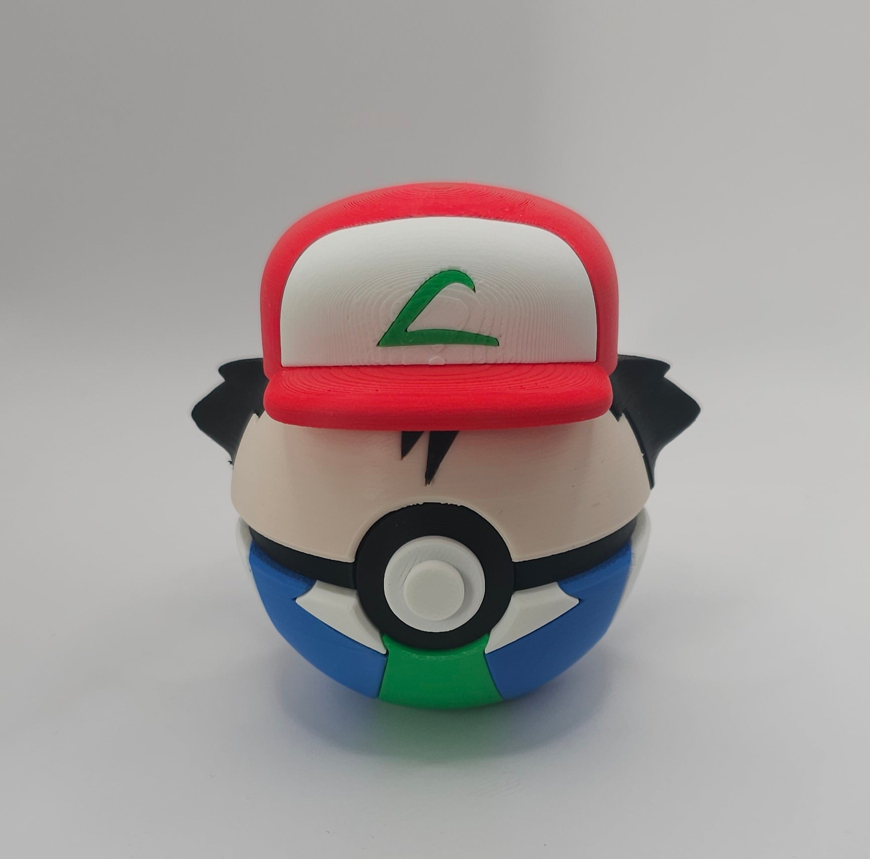 Pokemon Character Design- 3D Printed Pokeball- Ash, Brock & Misty- Unique Display Collectible
