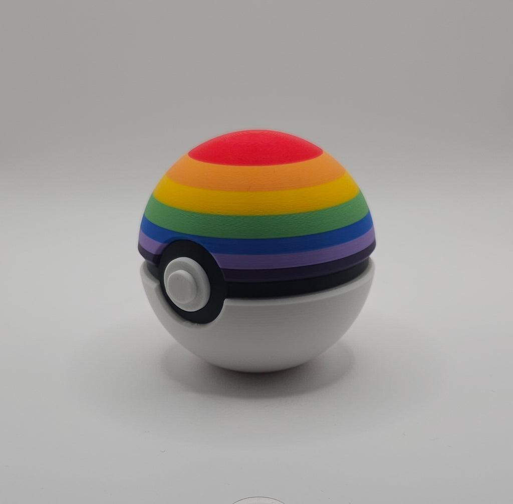 Pokemon inspired Pride Ball - 3D Printed - Unique Fan Art Collectible