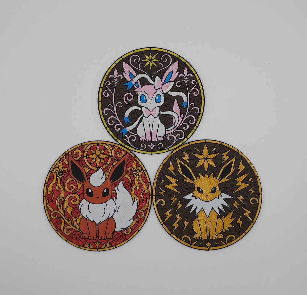Eevee & Eeveelutions Coaster Set with Holder