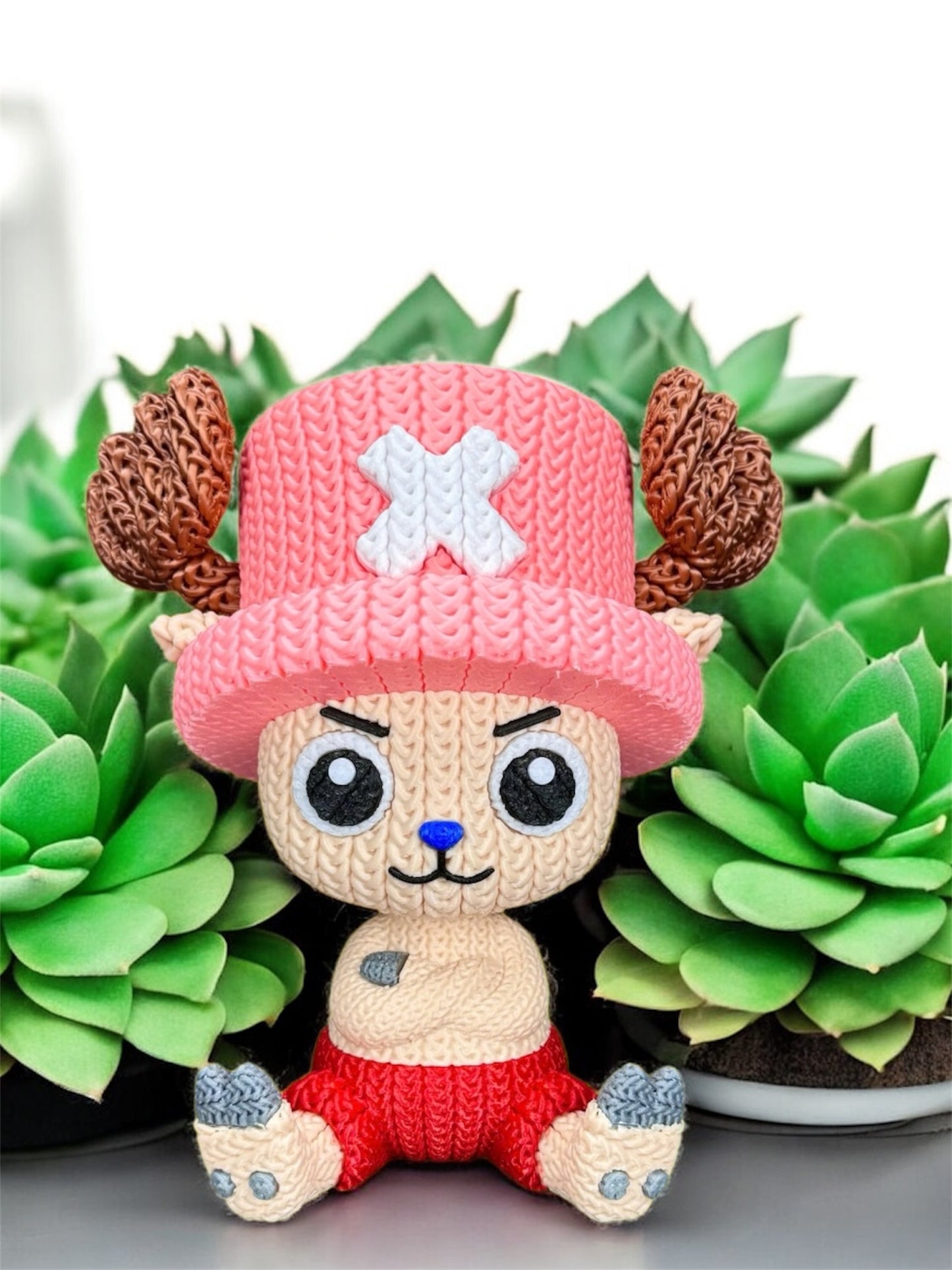Knitted Design - 3D Printed One Piece Inspired Character Figures - Unique Display Collectibles