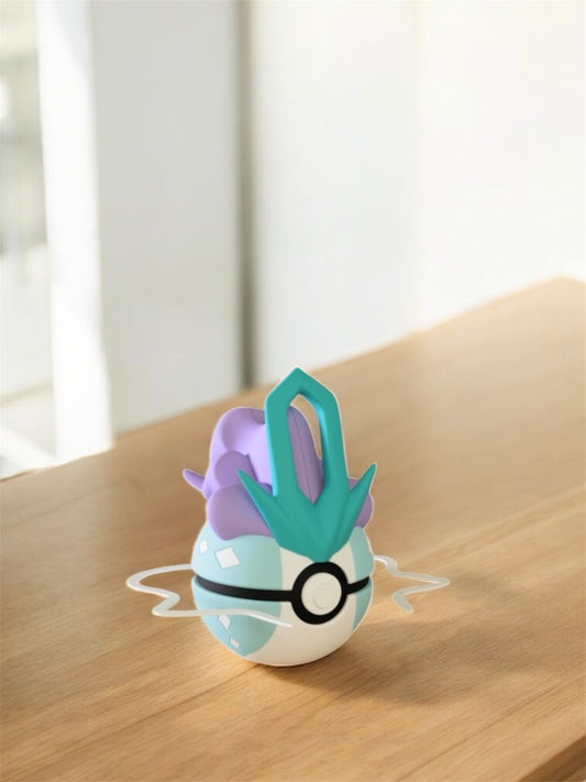 Pokemon Character Design - 3D Printed Pokeball - Suicune - Unique Display Collectible