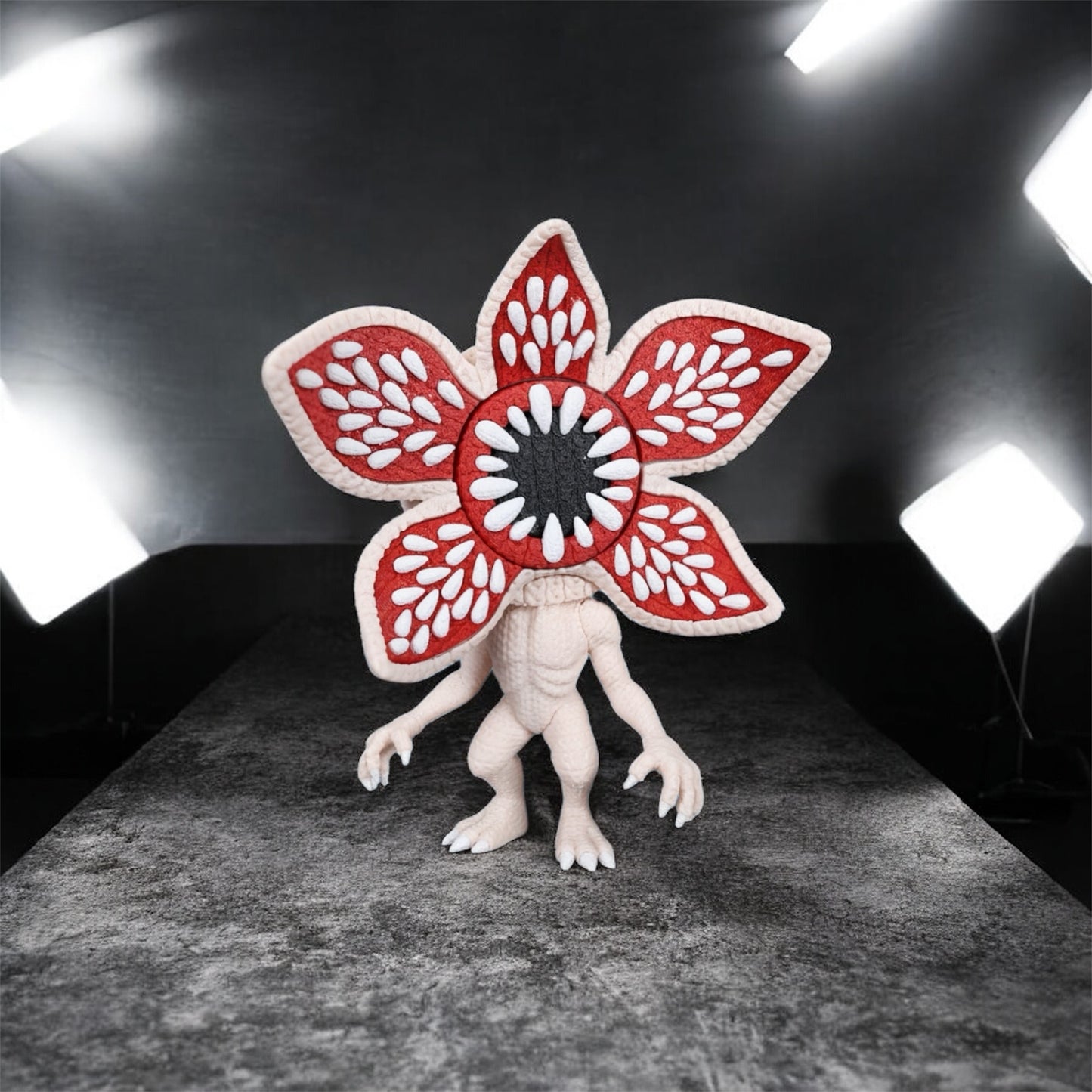 Knitted Design- 3D Printed Demogorgan Figure- Unique Display Collectible