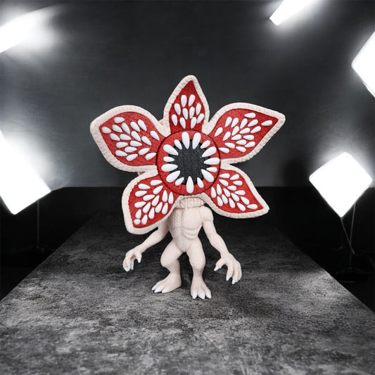 Knitted Design- 3D Printed Demogorgan Figure- Unique Display Collectible